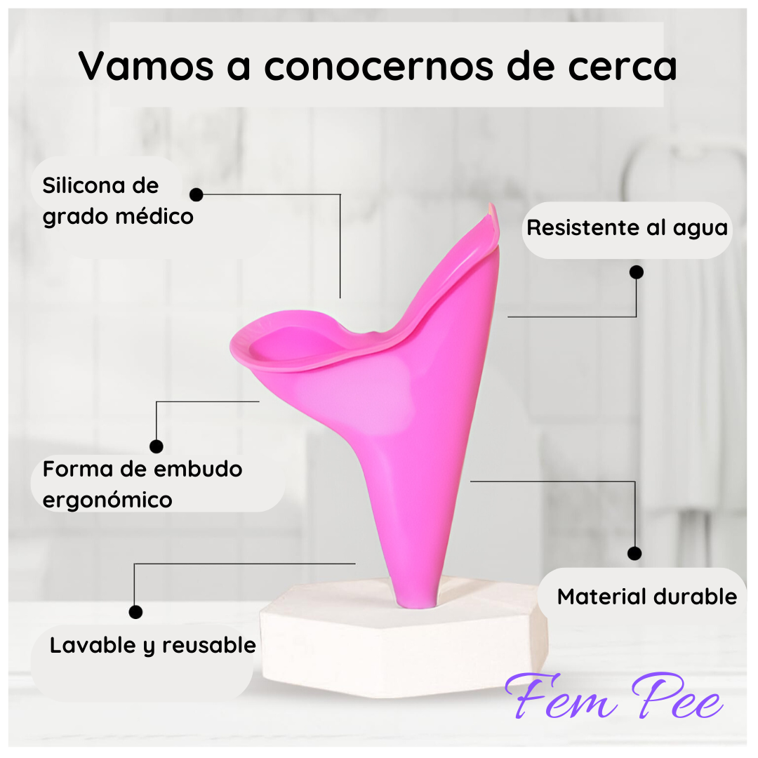 FEM-PEE ¡Descubre la libertad de orinar con confianza! Con FemPee, olvídate de los baños sucios y disfruta de la comodidad en cualquier lugar. $59.900 X 3 FemPee.